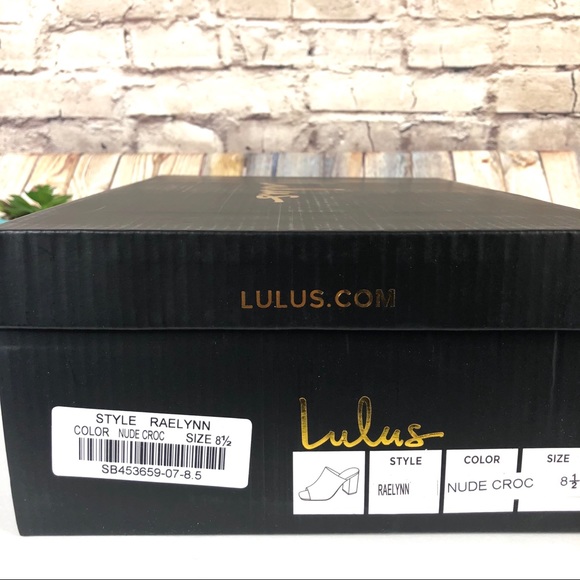 NEW Lulus Raelynn Nude Croc Peep Toe Mules - Picture 7 of 7